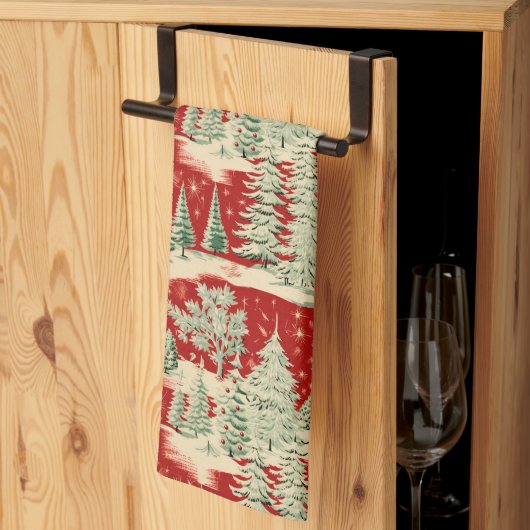 Retro Vintage Christmas Landscape Geschirrtuch (Drittel gefaltet)