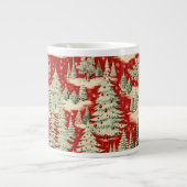Retro Vintage Christmas Landscape Jumbo-Tasse (Vorderseite)