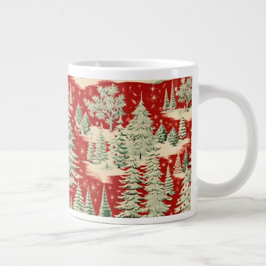 Retro Vintage Christmas Landscape Jumbo-Tasse (Rechts)