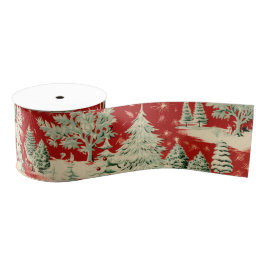 Retro Vintage Christmas Landscape Ripsband