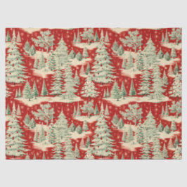 Retro Vintage Christmas Landscape Seidenpapier