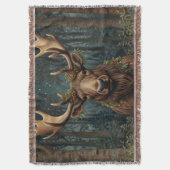 Retro vintage Christmas Moose Decke (Vorderseite Vertikal)