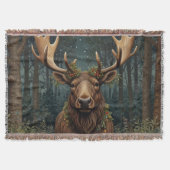 Retro vintage Christmas Moose Decke (Vorderseite)