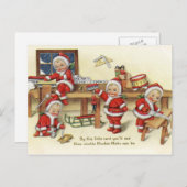 Retro Vintage Christmas NicksHoliday Postkarte (Vorne/Hinten)