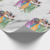 Retro Vintage Christmas Party Ladys Geschenkpapier (Ecke)