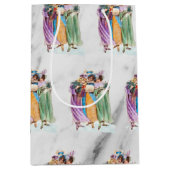 Retro Vintage Christmas Party Ladys Mittlere Geschenktüte (Vorderseite)