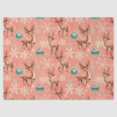 Retro Vintage Christmas Reindeer II Wrapping Paper Seidenpapier (Vorderseite)