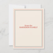 Retro Vintage Christmas Reindeer Personalisiert Mitteilungskarte (Rückseite)