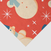 Retro Vintage Christmas Snowman Pattern Party Seidenpapier (Detail)