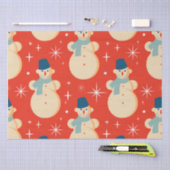 Retro Vintage Christmas Snowman Pattern Party Seidenpapier (Handwerk)