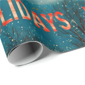 Retro Vintage Christmas: Snowy Village Scene 3 Geschenkpapier (Rolleneckpunkt)