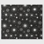 Retro Vintage Christmas Stars & Snowflakes Geschenkpapier (Flach)
