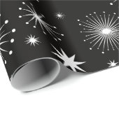 Retro Vintage Christmas Stars & Snowflakes Geschenkpapier (Rolleneckpunkt)