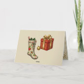 Retro Vintage Christmas stockings Feiertagskarte (Rückseite)
