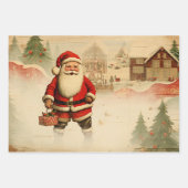 Retro Vintage Christmas Trio Style A Geschenkpapier Set (Vorderseite 3)