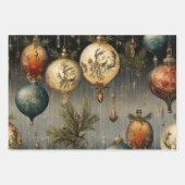 Retro Vintage Christmas Trio Style B Geschenkpapier Set (Vorderseite 3)