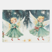 Retro Vintage Christmas Trio Style C Geschenkpapier Set (Vorderseite)