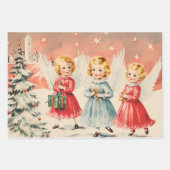 Retro Vintage Christmas Trio Style E Geschenkpapier Set (Vorderseite)