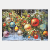 Retro Vintage Christmas Trio Style P Geschenkpapier Set (Vorderseite 3)