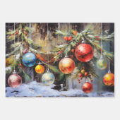 Retro Vintage Christmas Trio Style P Geschenkpapier Set (Vorderseite 2)