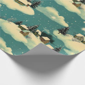 Retro Vintage Christmas: Whimsical Winter Scene Geschenkpapier (Ecke)