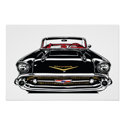 Retro Vintage Classic Car Front Pop Art Poster (Vorderseite)