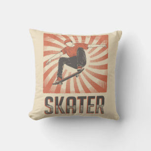 Retro Vintage Classic Grange Roter Skater Kissen
