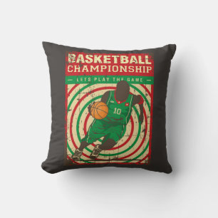 Retro Vintage Classic Grunge Grün Basketballer Kissen