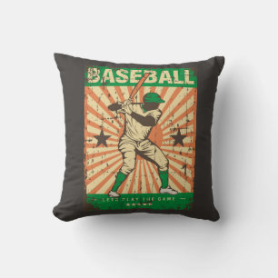 Retro Vintage Classic Grunge Grüner Baseballspiele Kissen