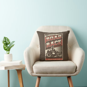 Retro Vintage Classic Grunge Motorrad-Rennen Kissen