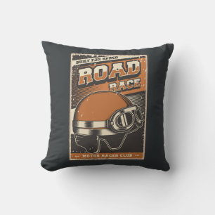 Retro Vintage Classic Grunge Motorradhelm Kissen