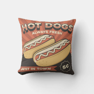 Retro Vintage Classic Grunge zwei heiße Hunde Kissen