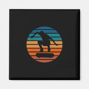 Retro Vintage Clic Skateboarder Flip Skateboard T Magnet