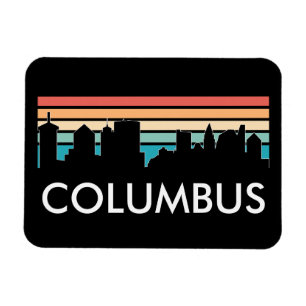 Retro Vintage Columbus Ohio Skyline Magnet