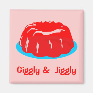 Retro Vintage Comic Toon "Giggly & Jiggly" Magnet