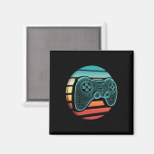 Retro-Vintage-Computerspiel-Controller Gamer Sonne Magnet (Vorderseite/Rückseite)