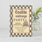 Retro Vintage Cookie-Austausch Party Einladung (Stehend Vorderseite)
