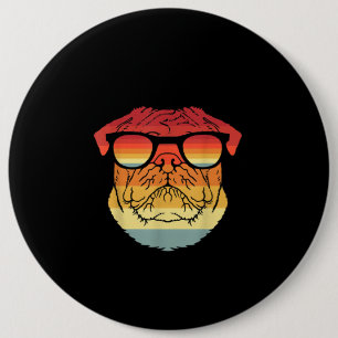 Retro Vintage Coole Mops Besitzer Geschenkgutschei Button