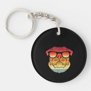 Retro Vintage Coole Mops Besitzer Geschenkgutschei Schlüsselanhänger