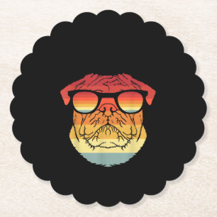 Retro Vintage Coole Mops Besitzer Geschenkgutschei Untersetzer