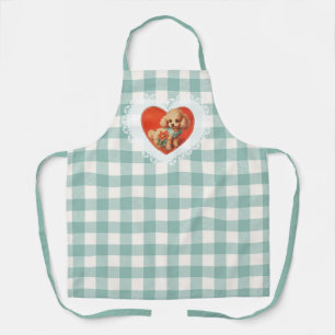 Retro Vintage Coquette Baby Tiere Hund Gingham Schürze