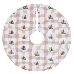 Retro Vintage Coquette Babytier Katze Gingham Polyester Weihnachtsbaumdecke