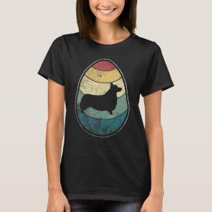 Retro Vintage Corgi Hund Osterei Frohen Ostertag T-Shirt