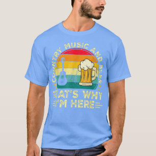Retro Vintage Country-Musik und Bier Deshalb bin i T-Shirt