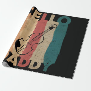 Retro Vintage Daddy Cello Cellist Dad Geschenkpapier