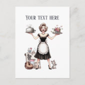 Retro Vintage Dame fügt Text hinzu Postkarte (Vorderseite)