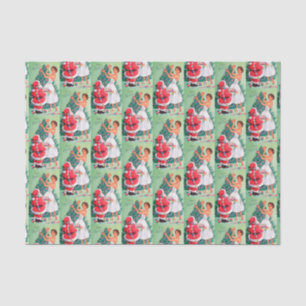 Retro Vintage Dame und Santa Party Einwickelpapier Seidenpapier