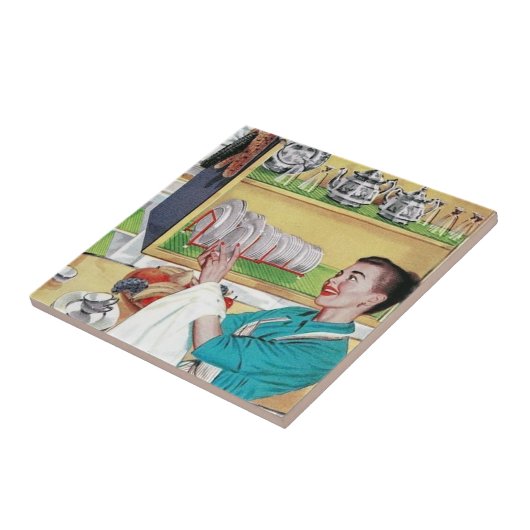 Retro-Vintage Damenküche Fliese (Seite)