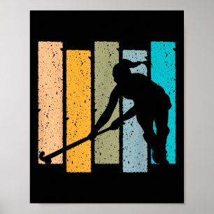 Retro-Vintage-Design für Feldhockey Poster