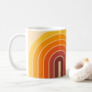 Retro-Vintage-Design im Stil der 70er Jahre mit ge Kaffeetasse